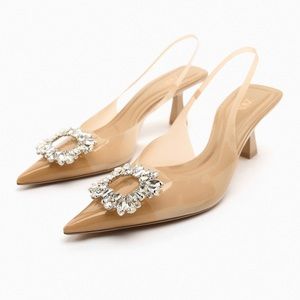Zara | Embellished Vinyl Heel Shoes